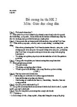 Đê cương ôn thi học kì 2 môn Giao duc công dân